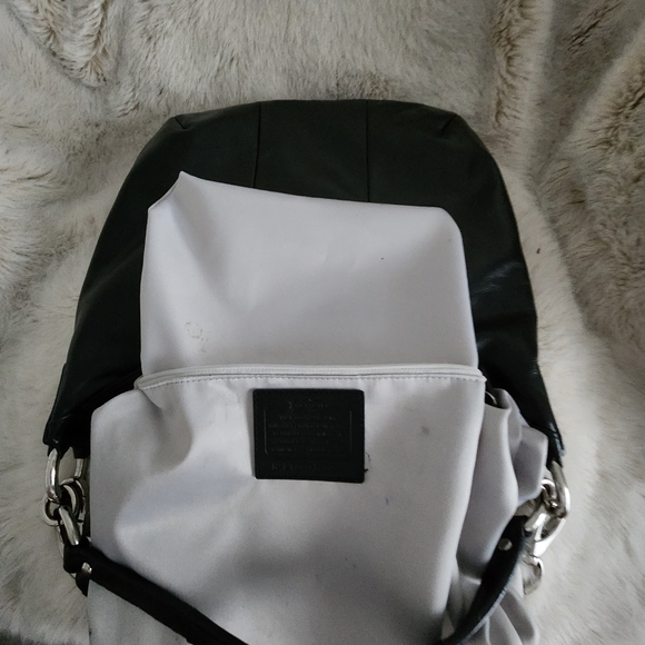 COACH Kristen BIG SNAP Closure Woven Black Shoulder Bag Handbag Sachtel - Picture 11 of 15